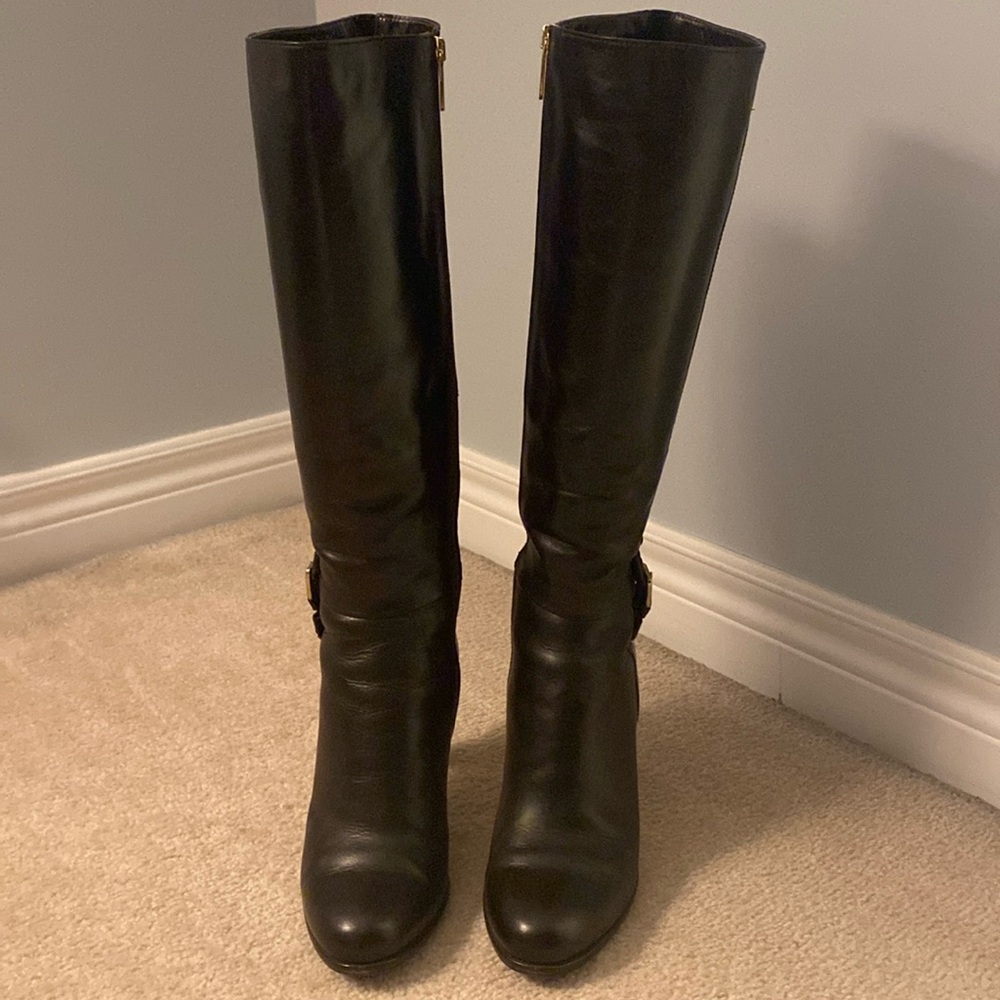 LK Bennett brown leather knee high boots